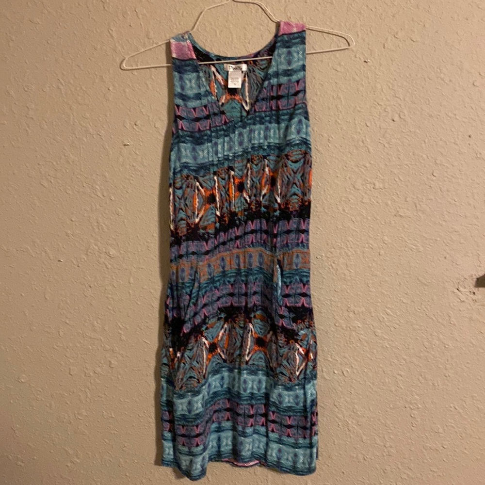 Multi colored summer dress with pockets worn twice